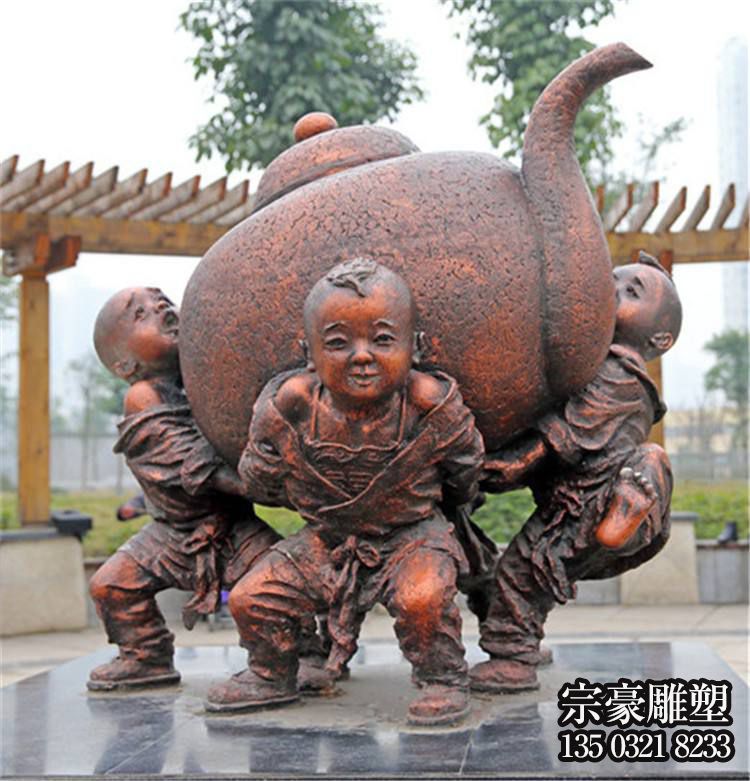 茶文化主题人物情景铜雕