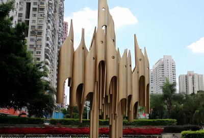 钢笔笔尖造型校园不锈钢景观雕塑