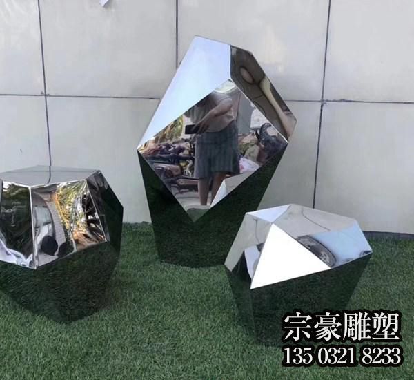 几何块面不锈钢石头造型摆件 几何块面不锈钢石头造型摆件