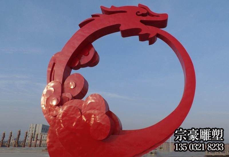 抽象不锈钢龙形景观雕塑 抽象不锈钢龙形景观雕塑