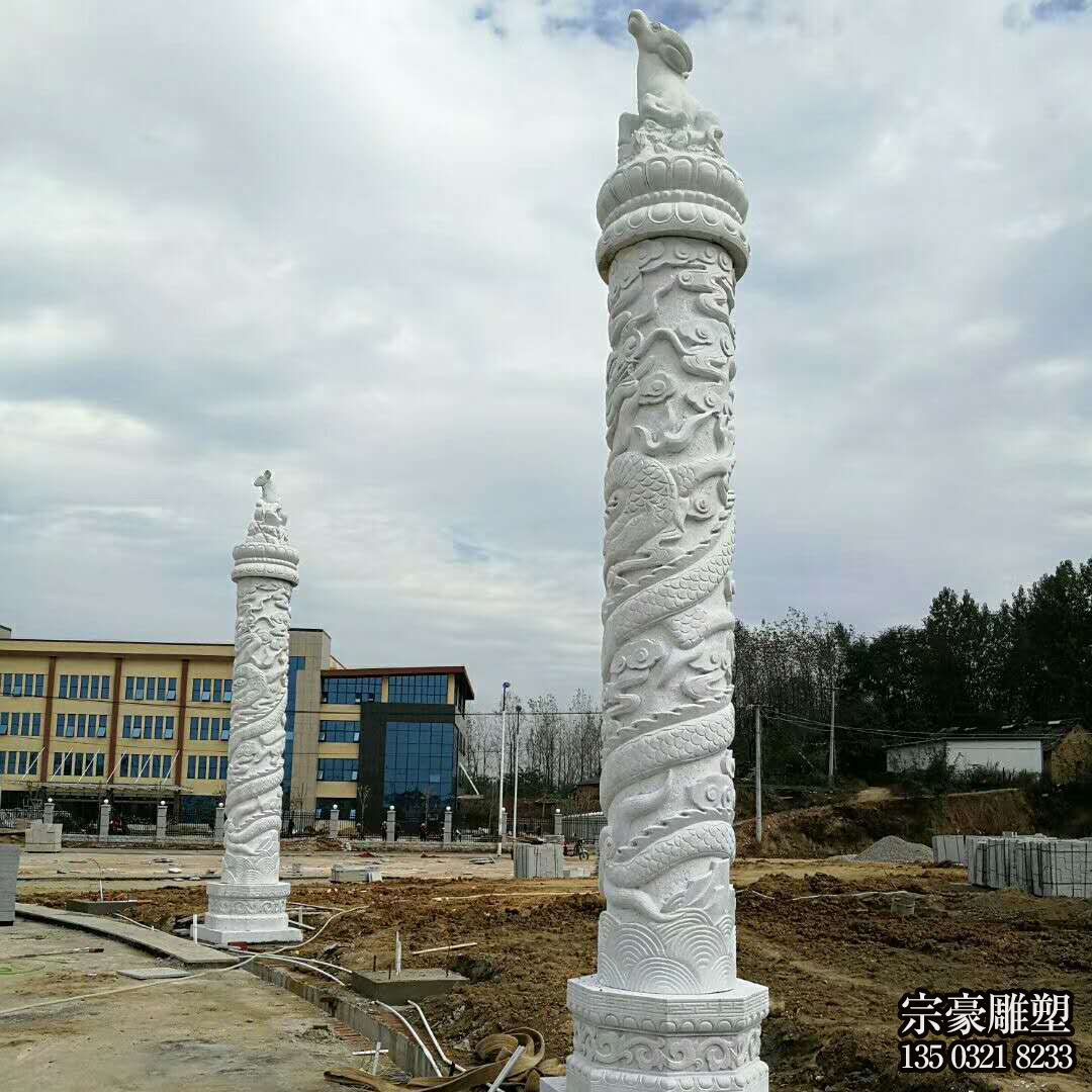 石雕龙柱花岗岩广场柱子