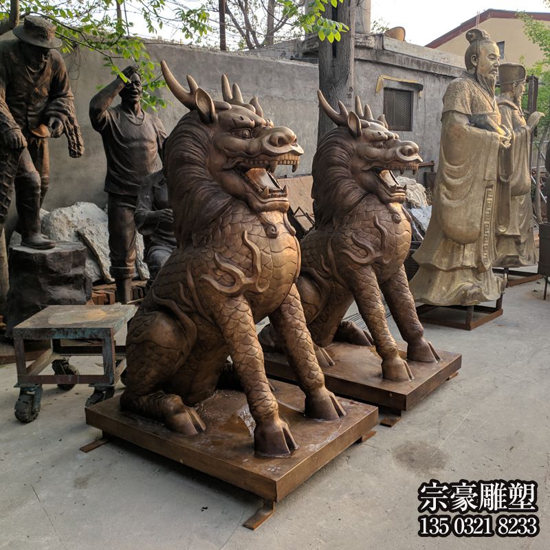 墓地创意镇宅辟邪神兽麒麟雕塑