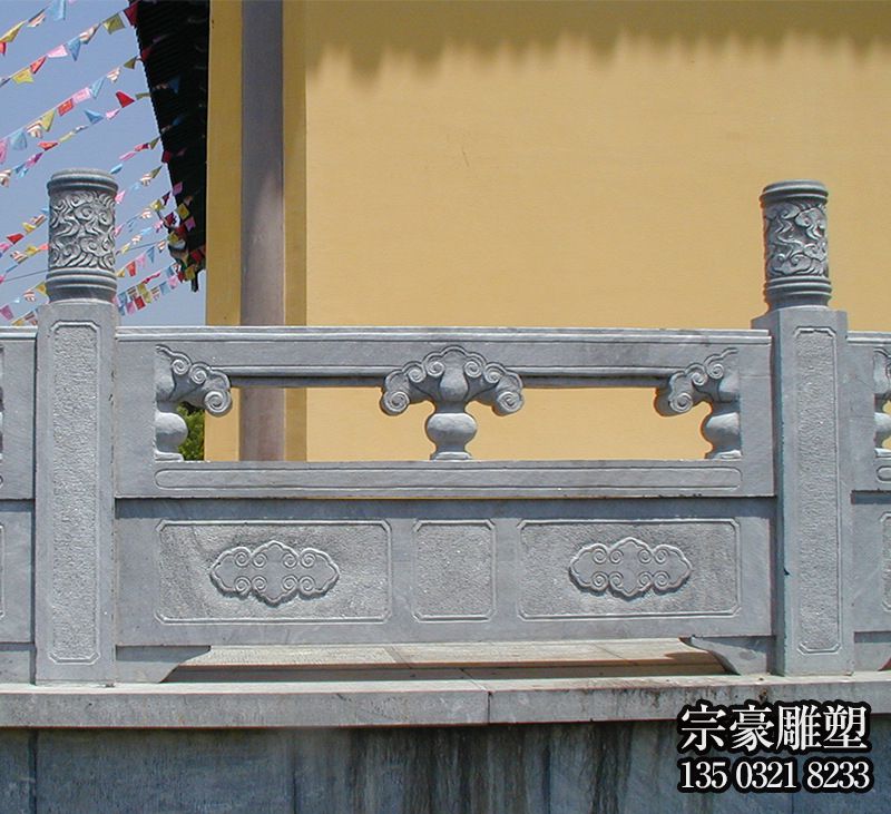 寺院阳台围栏青石花纹雕刻栏杆 寺院阳台围栏青石花纹雕刻栏杆