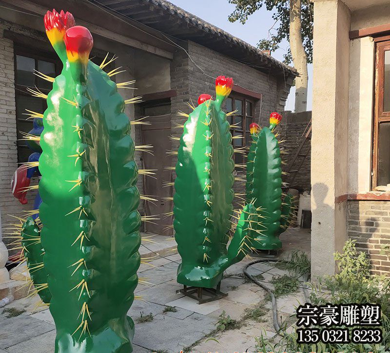 玻璃钢仿真仙人掌雕塑 玻璃钢仿真仙人掌雕塑