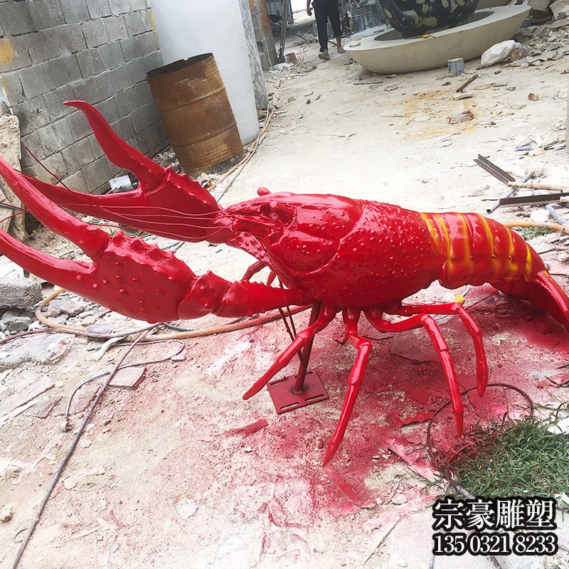 玻璃钢仿真龙虾造型雕塑 玻璃钢仿真龙虾造型雕塑