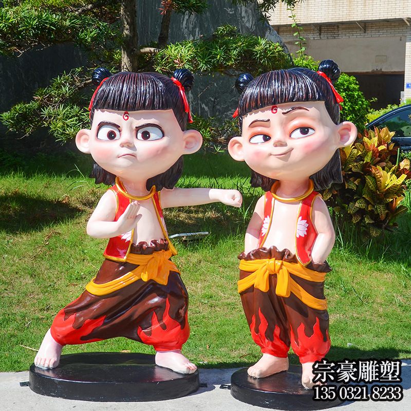 魔童哪吒动漫人物雕塑 魔童哪吒动漫人物雕塑