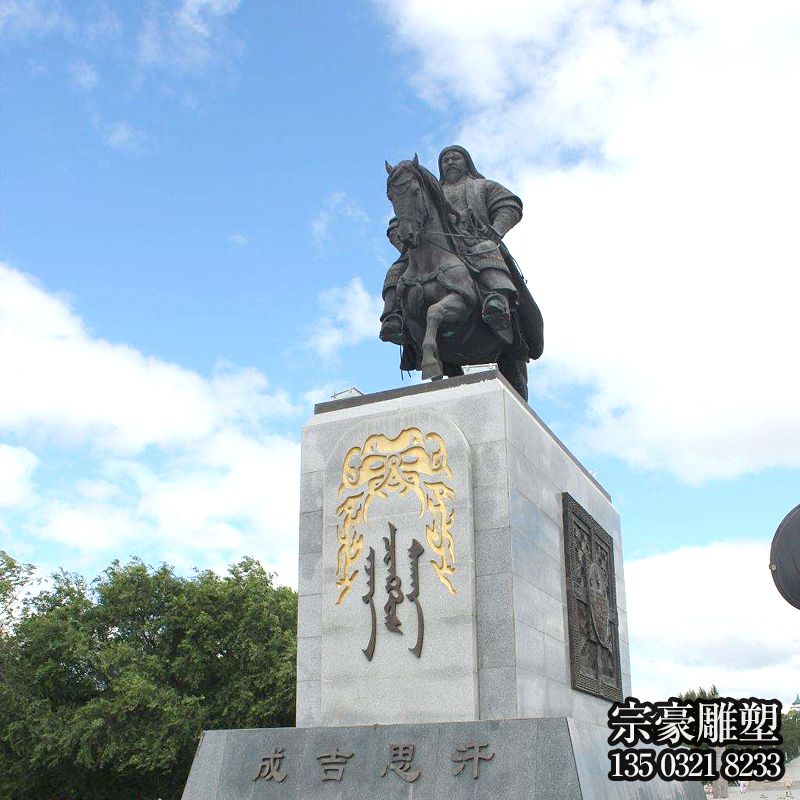 成吉思汗大型景观人物铜雕像 成吉思汗大型景观人物铜雕像