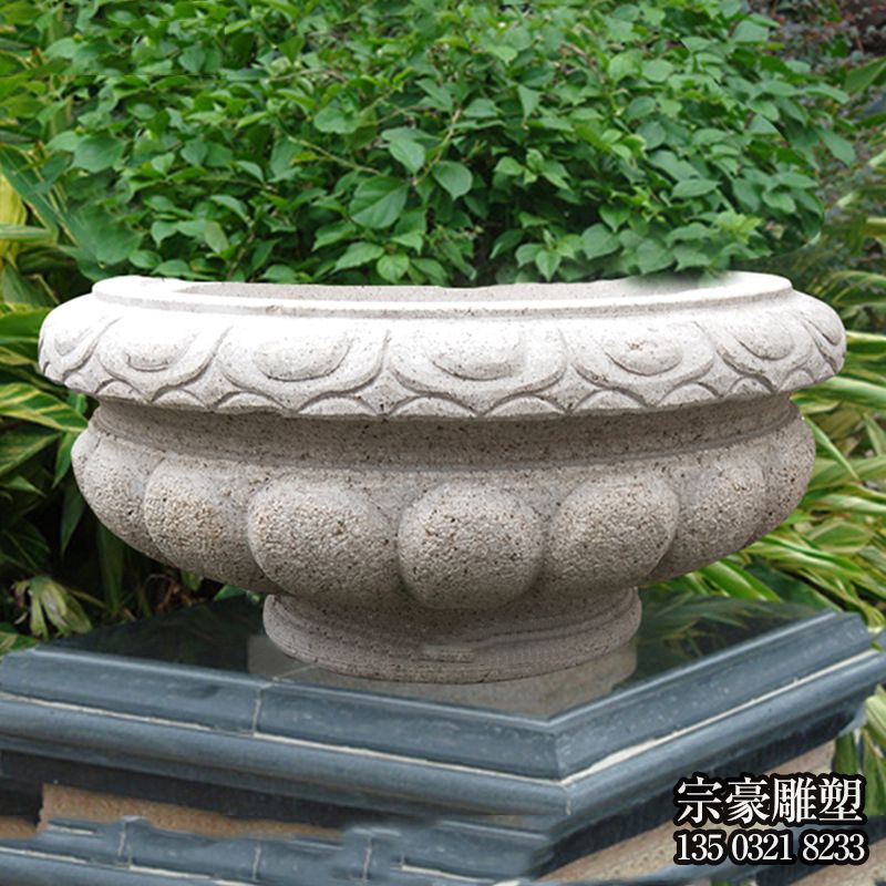 园林石雕花盆 园林石雕花盆