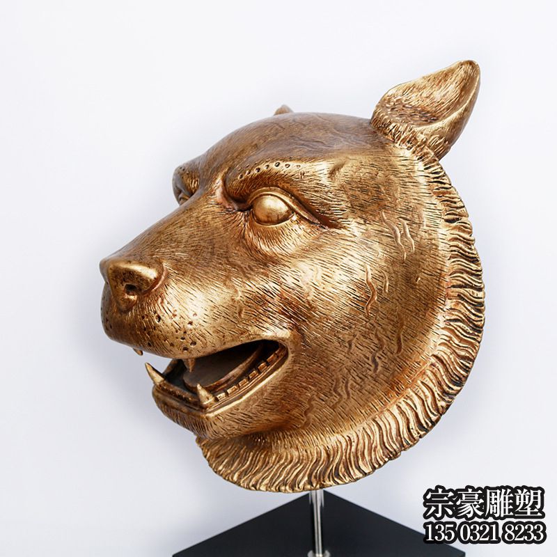 寅虎虎头铜雕摆件 寅虎虎头铜雕摆件