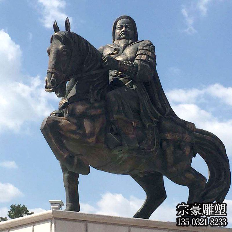 骑马的成吉思汗铜雕塑像 骑马的成吉思汗铜雕塑像