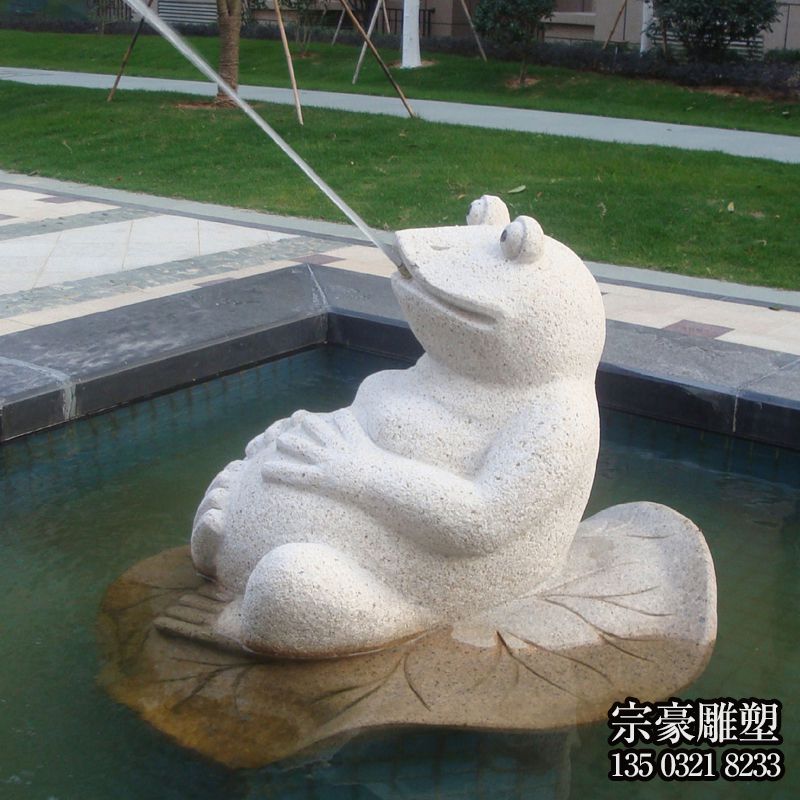 花岗岩喷水青蛙石雕摆件