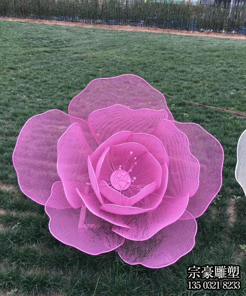 铁艺镂空仿真花朵雕塑摆件