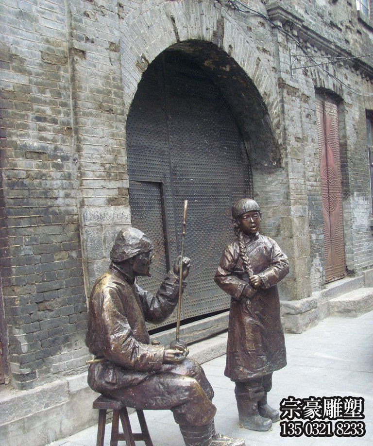 卖唱人物铜雕塑 卖唱人物铜雕塑
