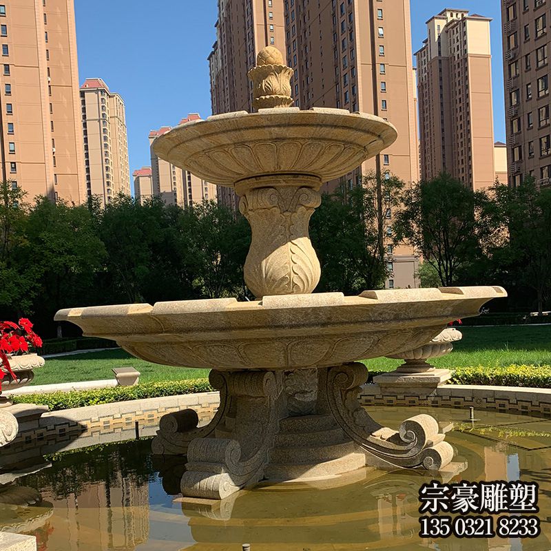 花岗岩欧式石雕流水钵喷泉 花岗岩欧式石雕流水钵喷泉