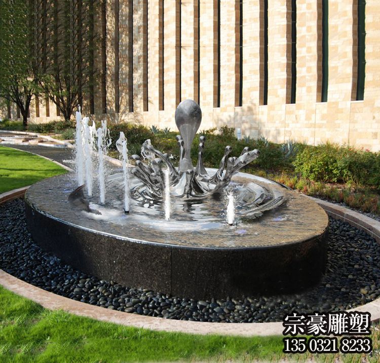 不锈钢水滴浪花水景装饰摆件 不锈钢水滴浪花水景装饰摆件