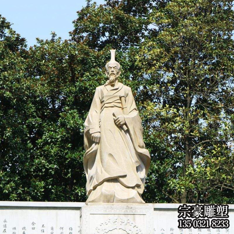 中国名人战国时期楚国诗人屈原砂岩石雕像 中国名人战国时期楚国诗人屈原砂岩石雕像