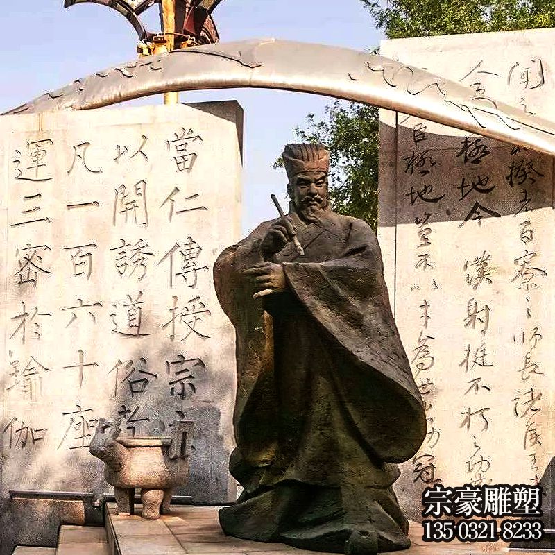 中国古代著名书法家柳公权铜雕塑像 中国古代著名书法家柳公权铜雕塑像