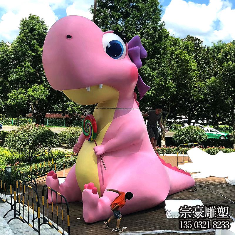 玻璃钢彩绘卡通小恐龙雕塑 玻璃钢彩绘卡通小恐龙雕塑