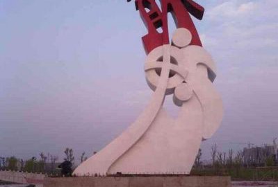 不锈钢抽象龙头景观雕塑