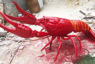 玻璃钢仿真龙虾造型雕塑