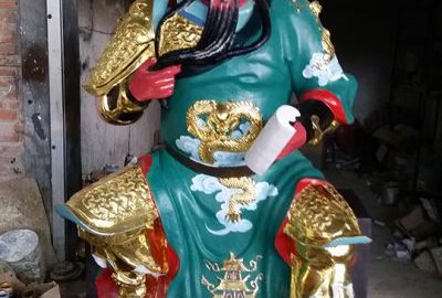 玻璃钢彩绘关公神像