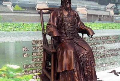 玻璃钢仿铜历史人物曾国藩铜像