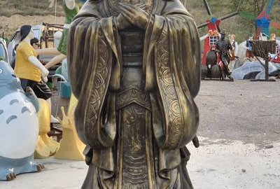 玻璃钢仿铜孔子雕像