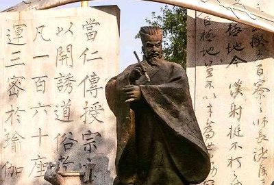 中国古代著名书法家柳公权铜雕塑像
