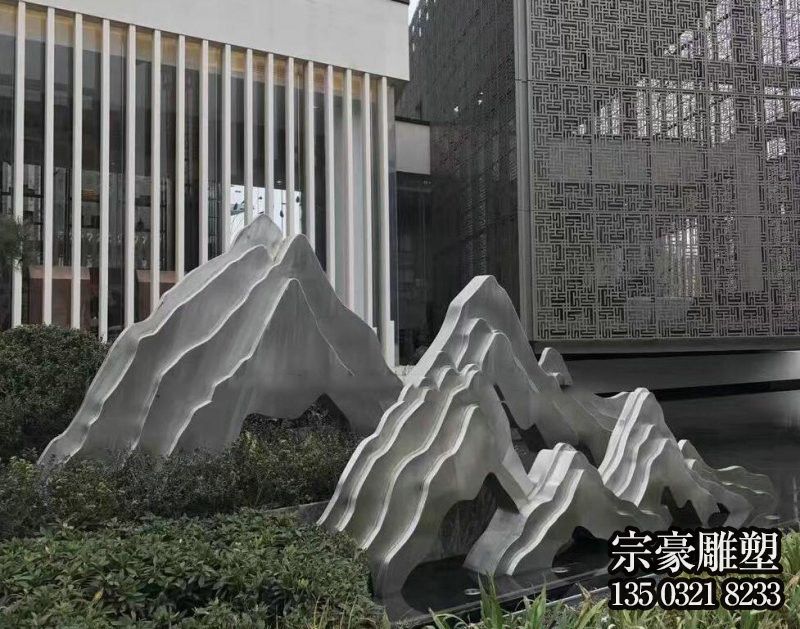 假山雕塑-不锈钢公园小区假山雕塑