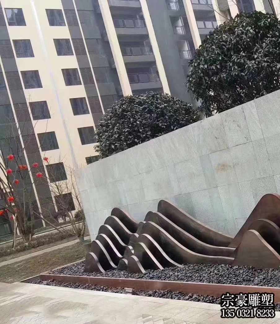 假山雕塑-商场户外不锈钢假山雕塑水池景立体山峦造型